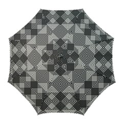 Monochrome Geometric Herringbone Seamless Pattern Vector Golf Umbrellas by Sudhe