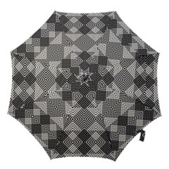 Monochrome Geometric Herringbone Seamless Pattern Vector Hook Handle Umbrellas (medium) by Sudhe