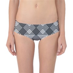 Monochrome Geometric Herringbone Seamless Pattern Vector Classic Bikini Bottoms by Sudhe