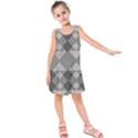 Monochrome Geometric Herringbone Seamless Pattern Vector Kids  Sleeveless Dress View1