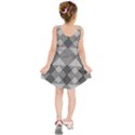 Monochrome Geometric Herringbone Seamless Pattern Vector Kids  Sleeveless Dress View2