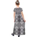 Monochrome Geometric Herringbone Seamless Pattern Vector Kids  Short Sleeve Maxi Dress View2