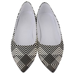 Monochrome Geometric Herringbone Seamless Pattern Vector Women s Low Heels by Sudhe