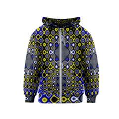 Digital Art Background Yellow Blue Kids  Zipper Hoodie by Sudhe