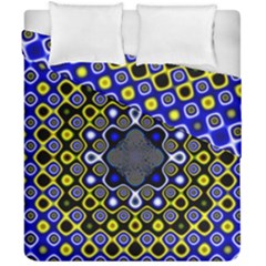 Digital Art Background Yellow Blue Duvet Cover Double Side (california King Size) by Sudhe