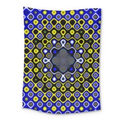 Digital Art Background Yellow Blue Medium Tapestry by Sudhe