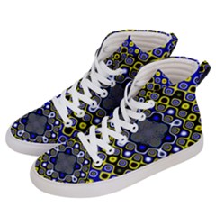 Digital Art Background Yellow Blue Women s Hi-top Skate Sneakers by Sudhe