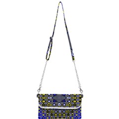 Digital Art Background Yellow Blue Mini Crossbody Handbag