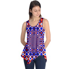 Digital Art Background Red Blue Sleeveless Tunic by Sudhe