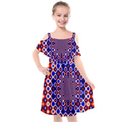 Digital Art Background Red Blue Kids  Cut Out Shoulders Chiffon Dress by Sudhe