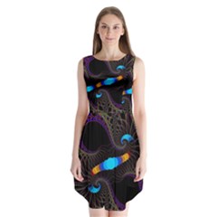 Fractal Artwork Abstract Background Sleeveless Chiffon Dress  