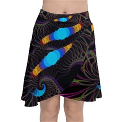 Fractal Artwork Abstract Background Chiffon Wrap Front Skirt by Sudhe