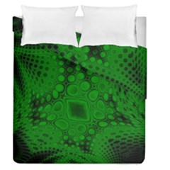 Background Texture Design Geometric Green Black Duvet Cover Double Side (queen Size)