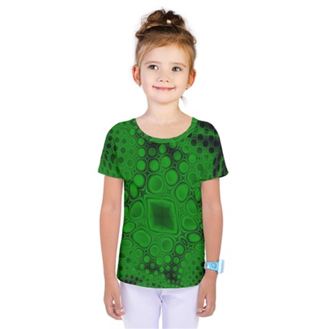 Background Texture Design Geometric Green Black Kids  One Piece Tee by Sudhe