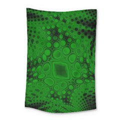 Background Texture Design Geometric Green Black Small Tapestry by Sudhe