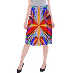 Abstract Art Fractal Art Midi Beach Skirt by Sudhe