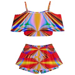 Abstract Art Fractal Art Kids  Off Shoulder Skirt Bikini by Sudhe