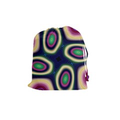 Abstract Artwork Fractal Background Art Pattern Drawstring Pouch (medium) by Sudhe