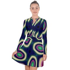 Abstract Artwork Fractal Background Art Pattern Long Sleeve Panel Dress by Sudhe