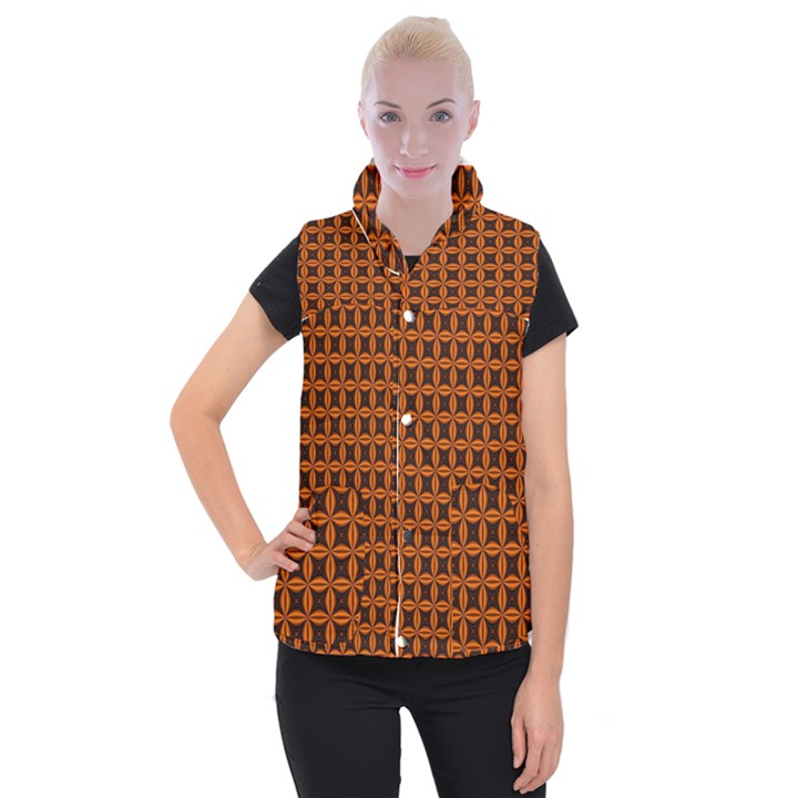 Background Texture Design Geometric Women s Button Up Vest