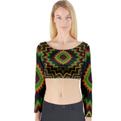 Fractal Artwork Idea Allegory Abstract Long Sleeve Crop Top by Sudhe