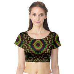 Fractal Artwork Idea Allegory Abstract Short Sleeve Crop Top by Sudhe