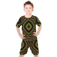 Fractal Artwork Idea Allegory Abstract Kids  Tee And Shorts Set by Sudhe