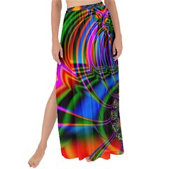 Abstract Fractal Artwork Colorful Maxi Chiffon Tie-up Sarong by Sudhe