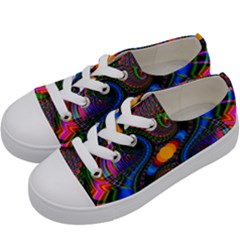 Abstract Fractal Artwork Colorful Kids  Low Top Canvas Sneakers by Sudhe