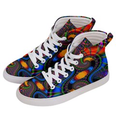 Abstract Fractal Artwork Colorful Men s Hi-top Skate Sneakers by Sudhe