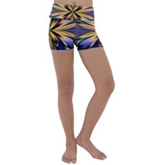 Artwork Fractal Allegory Art Kids  Lightweight Velour Yoga Shorts by Sudhe