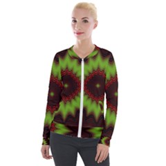 Fractal Artwork Idea Allegory Geometry Velour Zip Up Jacket