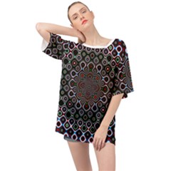 Digital Art Background Design Oversized Chiffon Top