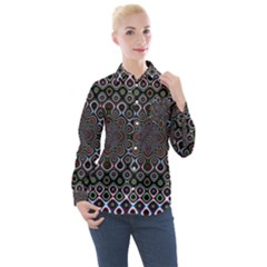 Digital Art Background Design Women s Long Sleeve Pocket Shirt