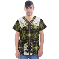 Abstract Fractal Pattern Artwork Men s V-neck Scrub Top