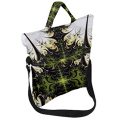 Abstract Fractal Pattern Artwork Fold Over Handle Tote Bag by Sudhe