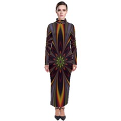 Fractal Artwork Idea Allegory Turtleneck Maxi Dress by Sudhe