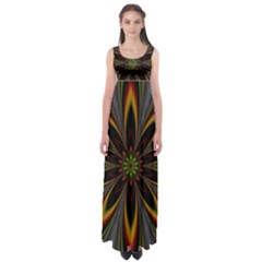 Fractal Artwork Idea Allegory Empire Waist Maxi Dress by Sudhe