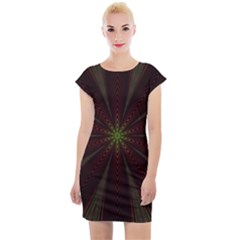 Fractal Artwork Idea Allegory Cap Sleeve Bodycon Dress