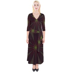 Fractal Artwork Idea Allegory Quarter Sleeve Wrap Maxi Dress