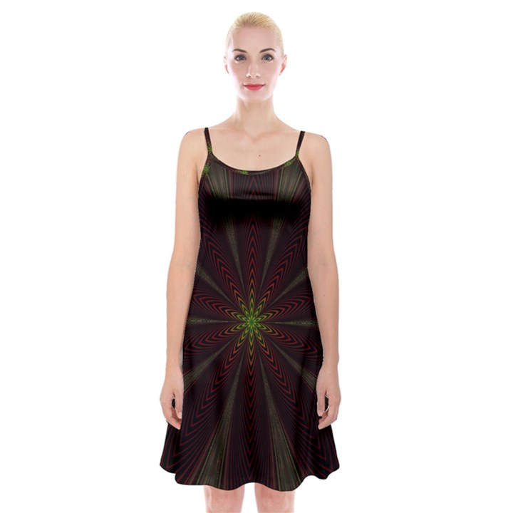 Fractal Artwork Idea Allegory Spaghetti Strap Velvet Dress