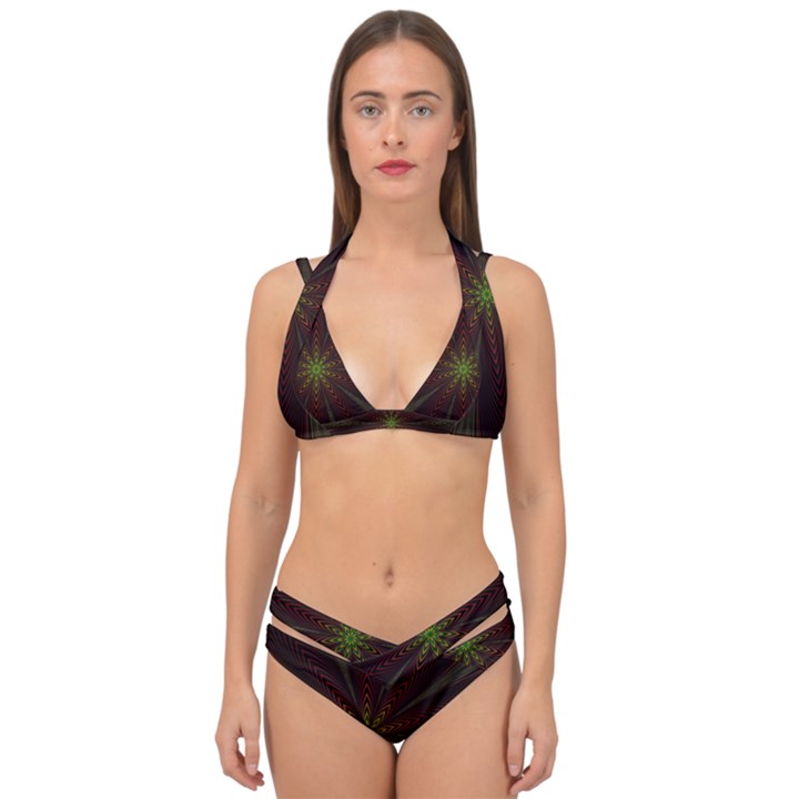 Fractal Artwork Idea Allegory Double Strap Halter Bikini Set