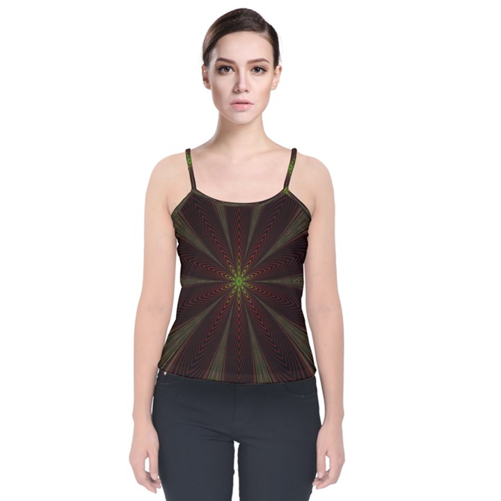 Fractal Artwork Idea Allegory Velvet Spaghetti Strap Top