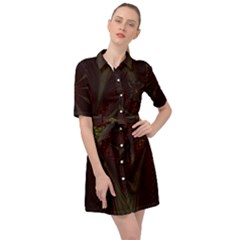 Fractal Artwork Idea Allegory Belted Shirt Dress