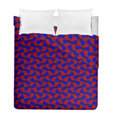 Background Texture Design Geometric Red Blue Duvet Cover Double Side (full/ Double Size) by Sudhe