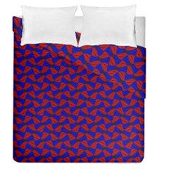 Background Texture Design Geometric Red Blue Duvet Cover Double Side (queen Size)