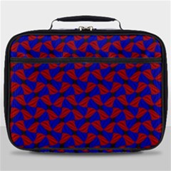 Background Texture Design Geometric Red Blue Full Print Lunch Bag by Sudhe