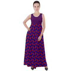 Background Texture Design Geometric Red Blue Empire Waist Velour Maxi Dress by Sudhe