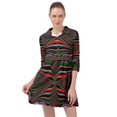 Abstract Art Fractal Art Pattern Mini Skater Shirt Dress