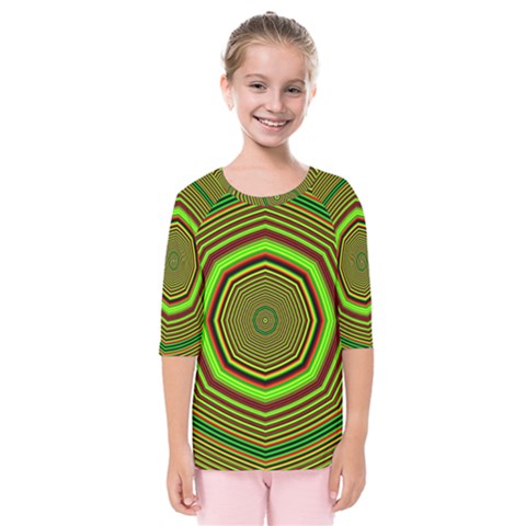 Fractal Artwork Idea Allegory Kids  Quarter Sleeve Raglan Tee by Sudhe